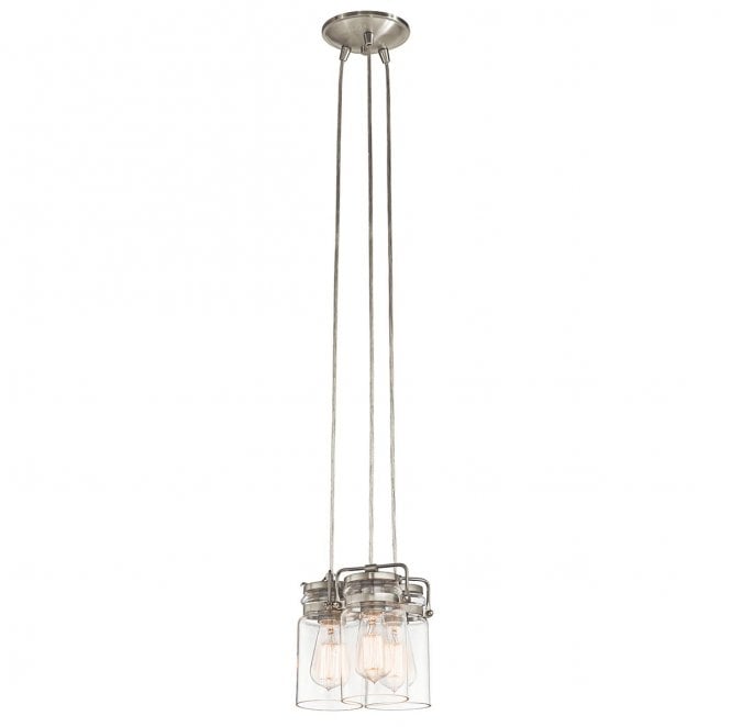 Kichler KL-BRINLEY3-NI Brinley 3 Light Pendant in a Brushed Nickel Finish