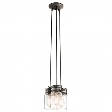 KL-BRINLEY3-OZ Brinley 3 Light Pendant in an Old Bronze Finish