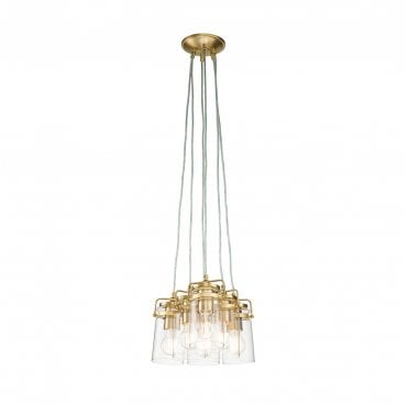 KL-BRINLEY6-BB Brinley 6 Light Pendant in a Brushed Brass Finish