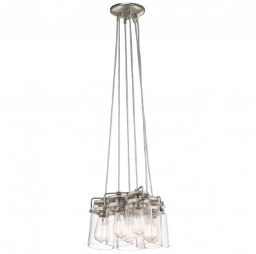 KL-BRINLEY6-NI Brinley 6 Light Pendant in a Brushed Nickel Finish