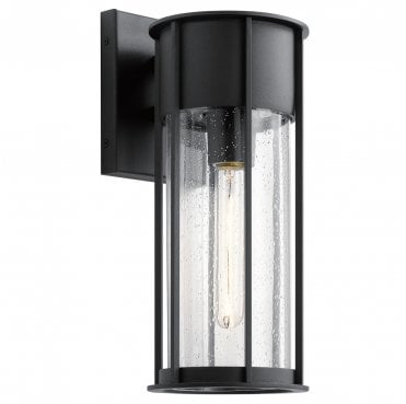 KL-CAMILLO-M-TBK Camillo Outdoor IP44 1 Light Medium Wall Lantern in a Textured Black Finish