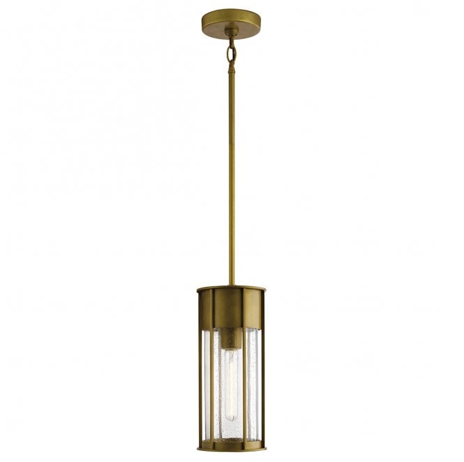 Kichler KL-CAMILLO-P-PNBR Camillo Outdoor IP44 1 Light Pendant in a Painted Natural Brass Finish