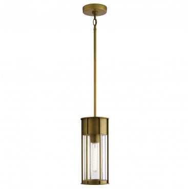 KL-CAMILLO-P-PNBR Camillo Outdoor IP44 1 Light Pendant in a Painted Natural Brass Finish