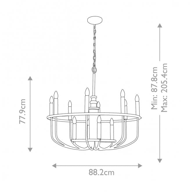 Kichler KL-CAPITOL-HILL12-BN Capitol Hill 12 Light Chandelier in a Brushed Nickel Finish