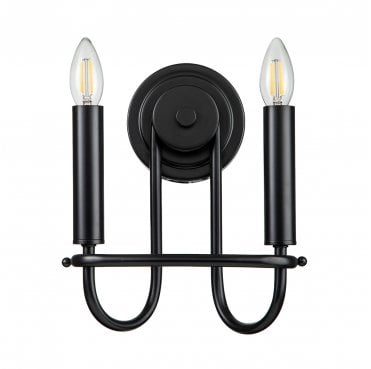 KL-CAPITOL-HILL2-BLK Capitol Hill 2 Light Wall Light in a Black Finish