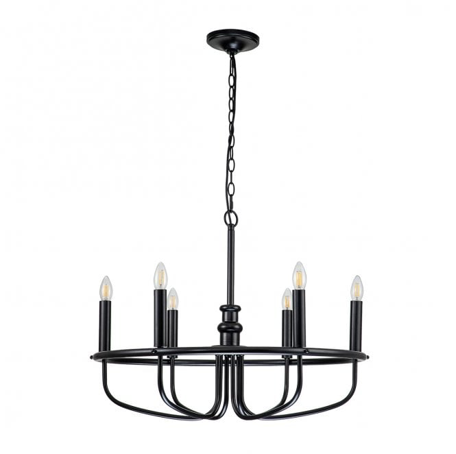 Kichler KL-CAPITOL-HILL6-BLK Capitol Hill 6 Light Chandelier in a Black Finish