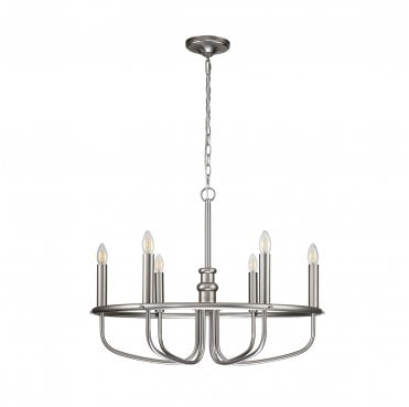 KL-CAPITOL-HILL6-BN Capitol Hill 6 Light Chandelier in a Brushed Nickel Finish