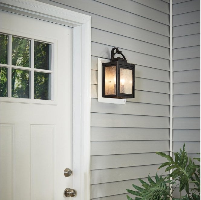 Kichler KL-CARLSON-M-RZ Carlson Outdoor IP44 2 Light Wall Lantern in a Rubbed Bronze Finish