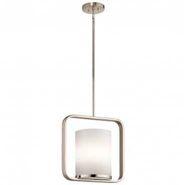 KL-CITY-LOFT-P-M City Loft 1 Light Medium Pendant in a Polished Nickel Finish