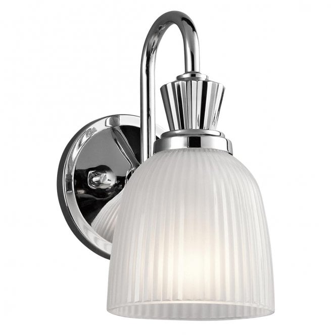 Kichler KL-CORA1-BATH Cora IP44 1 Light Wall Light in a Polished Chrome Finish