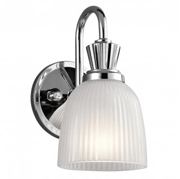 KL-CORA1-BATH Cora IP44 1 Light Wall Light in a Polished Chrome Finish