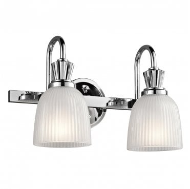 KL-CORA2-BATH Cora IP44 2 Light Wall Light in a Polished Chrome Finish