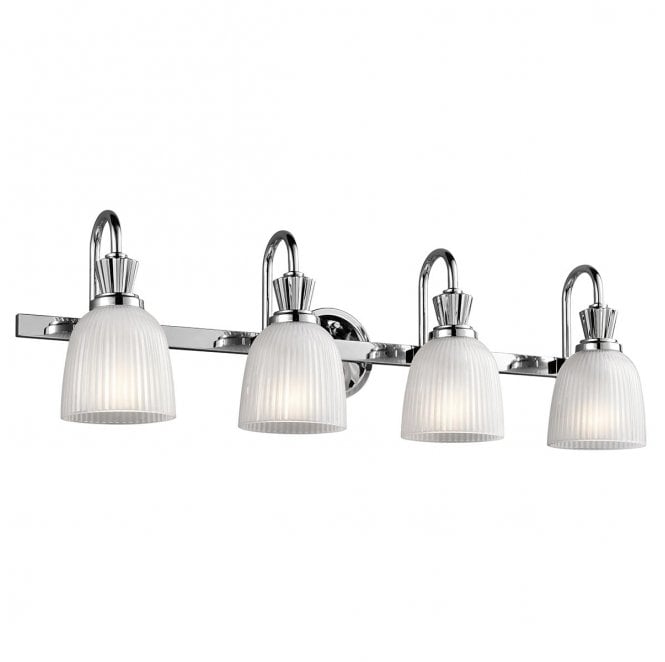 Kichler KL-CORA4-BATH Cora IP44 4 Light Wall Light in a Polished Chrome Finish