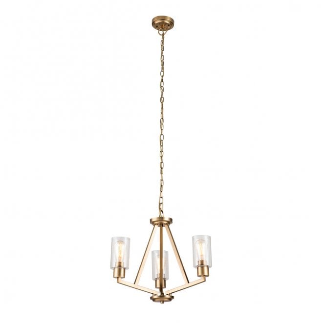 Kichler KL-DERYN3-NBR Deryn 3 Light Chandelier in a Natural Brass Finish