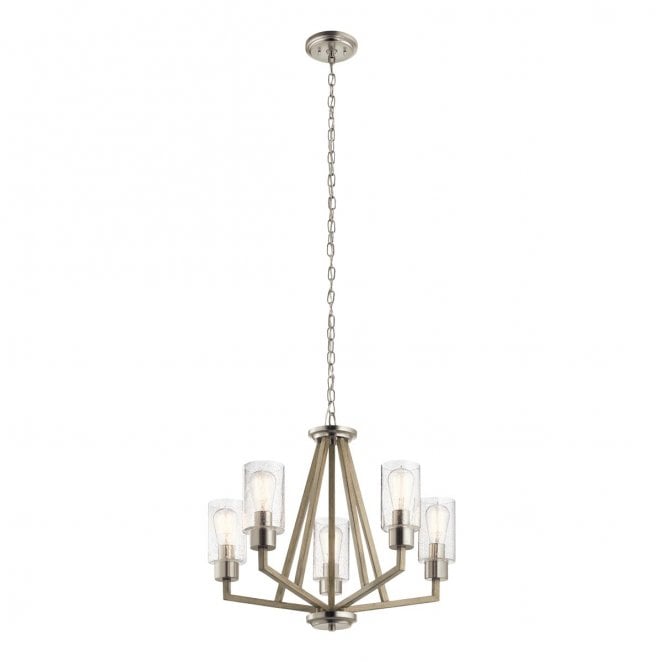 Kichler KL-DERYN5-DAG Deryn 5 Light Chandelier in a Distressed Antique Grey Finish