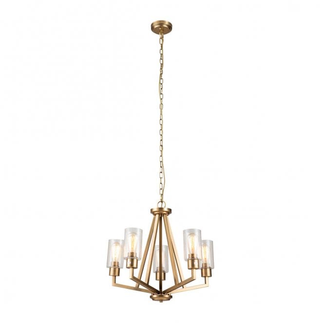 Kichler KL-DERYN5-NBR Deryn 5 Light Chandelier in a Natural Brass Finish