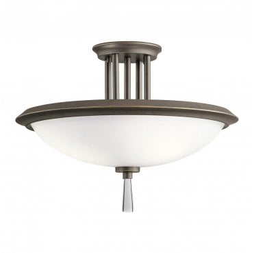 KL-DREYFUS-SFOZ Dreyfus 3 Light Semi Flush Light in an Old Bronze Finish