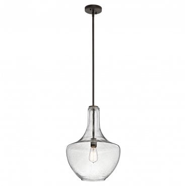 KL-EVERLY-P-M-OZ Everly 1 Light Medium Pendant in an Old Bronze Finish