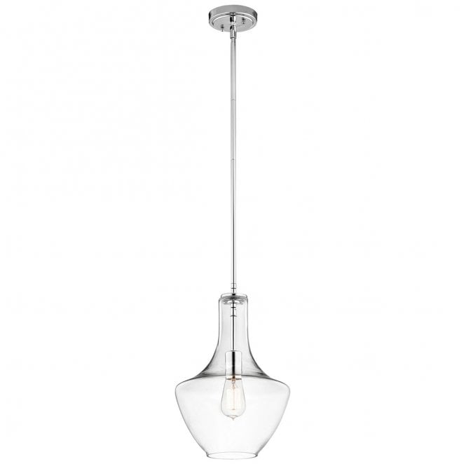 Kichler KL-EVERLY-P-S-CH Everly 1 Light Small Pendant in a Chrome Finish