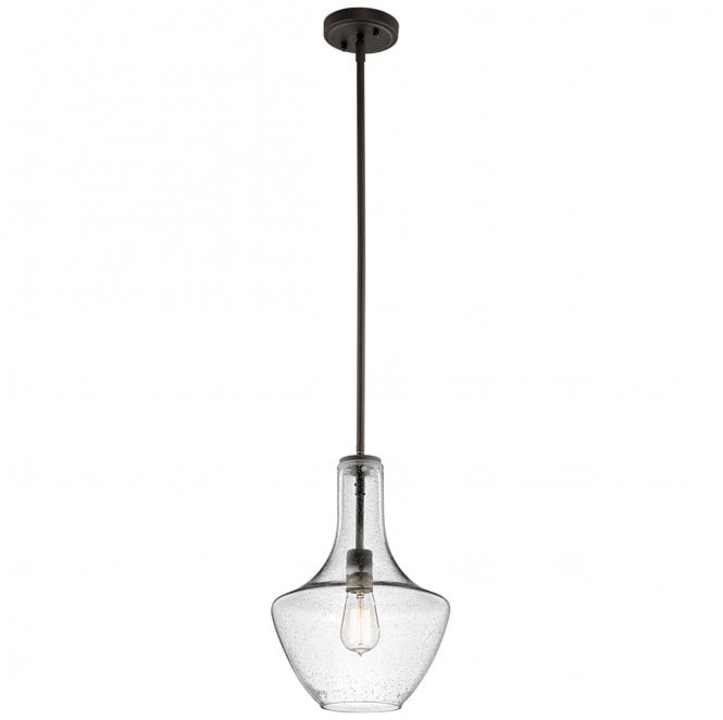 Kichler KL-EVERLY-P-S-OZ Everly 1 Light Small Pendant in an Old Bronze Finish