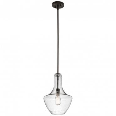 KL-EVERLY-P-S-OZ Everly 1 Light Small Pendant in an Old Bronze Finish