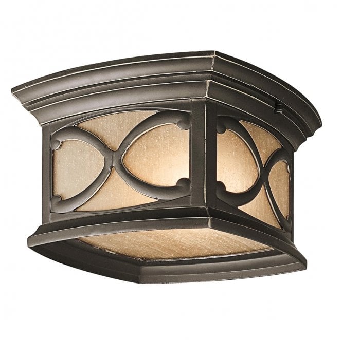 Kichler KL-FRANCEASI-F Franceasi Outdoor IP44 2 Light Flush Mount in an Old Bronze Finish