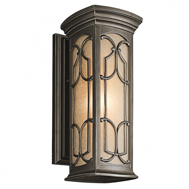 Kichler KL-FRANCEASI-M Franceasi Outdoor IP44 1 Light Medium Wall Lantern in an Old Bronze Finish