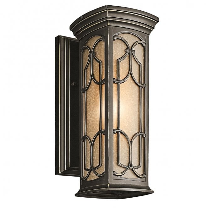 Kichler KL-FRANCEASI-S Franceasi Outdoor IP44 1 Light Small Wall Lantern in an Old Bronze Finish
