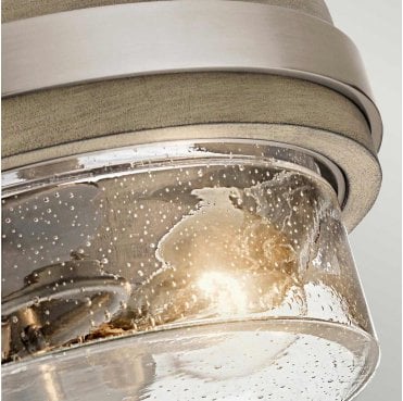 KL-GRAND-BANK-SF Grand Bank 2 Light Semi Flush Light in a Distressed Antique Grey Finish