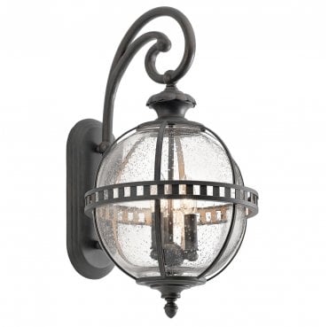 KL-HALLERON-2M Halleron Outdoor IP44 3 Light Wall Lantern in a Londonderry Finish