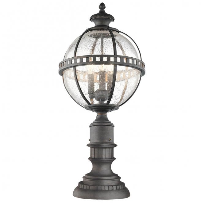 Kichler KL-HALLERON-3M Halleron Outdoor IP44 3 Light Pedestal Lantern in a Londonderry Finish