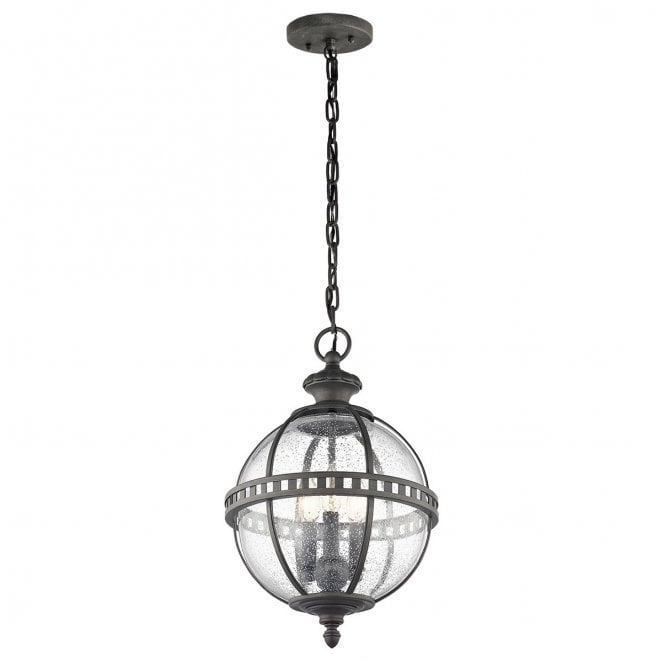 Kichler KL-HALLERON-8M Halleron Outdoor IP44 3 Light Chain Lantern in a Londonderry Finish