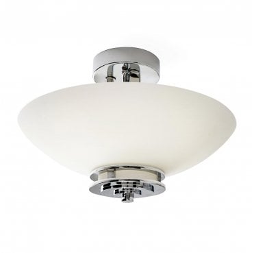 KL-HENDRIK-SF Hendrik IP44 3 Light Semi Flush Light in a Polished Chrome Finish