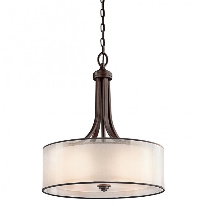 Kichler KL-LACEY-P-L-MB Lacey 4 Light Large Pendant in a Mission Bronze Finish