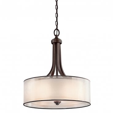 KL-LACEY-P-L-MB Lacey 4 Light Large Pendant in a Mission Bronze Finish