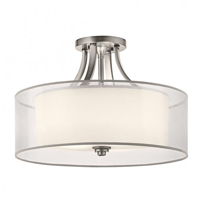 Kichler KL-LACEY-SFM-AP Lacey 4 Light Semi Flush Light in an Antique Pewter Finish