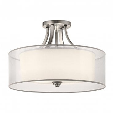 KL-LACEY-SFM-AP Lacey 4 Light Semi Flush Light in an Antique Pewter Finish
