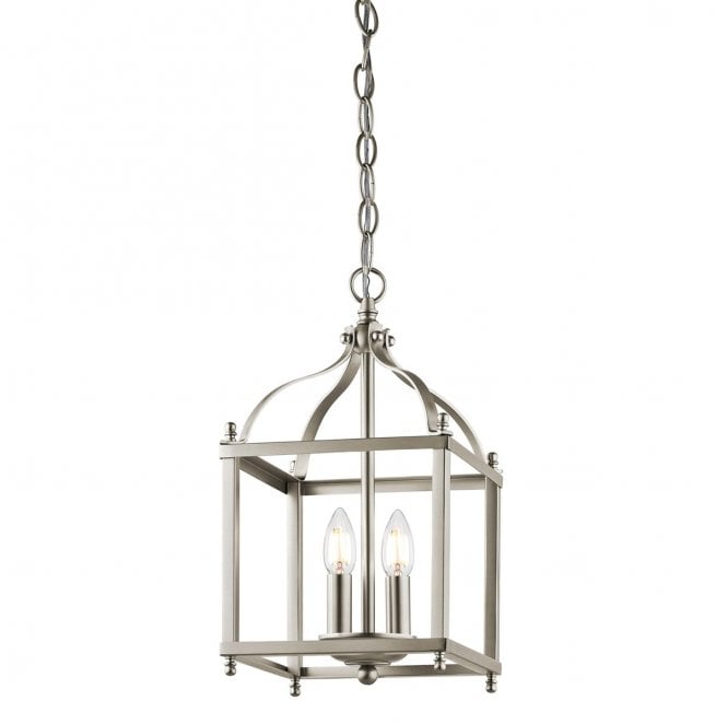 Kichler KL-LARKIN-P-S-NI Larkin 2 Light Small Pendant in a Brushed Nickel Finish
