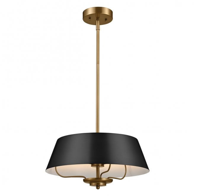 Kichler KL-LUELLA-3P-BKB Luella 3 Light Duo Mount Pendant in a Black and Brass Finish