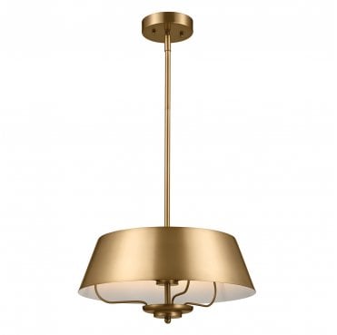 KL-LUELLA-3P-BNB Luella 3 Light Duo Mount Pendant in a Brushed Natural Brass Finish