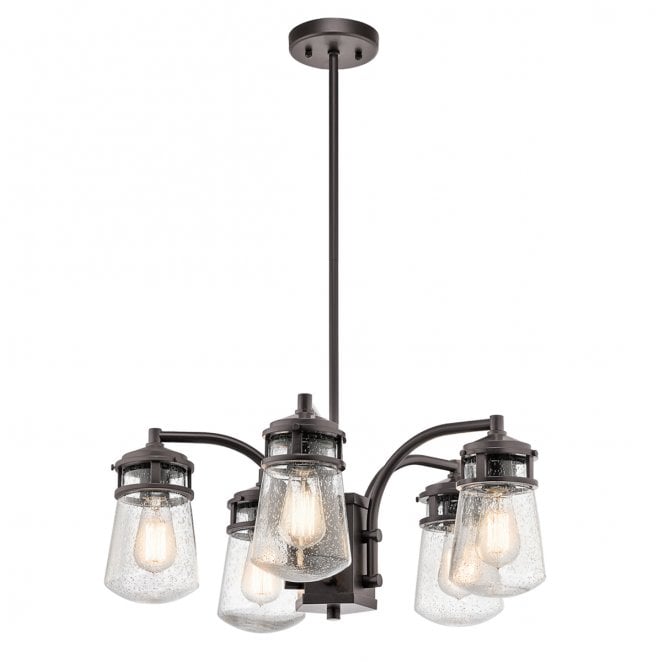 Kichler KL-LYNDON-5P-AZ Lyndon Outdoor IP44 5 Light Chandelier in an Architectural Bronze Finish