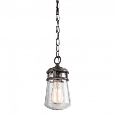 KL-LYNDON8-S-AZ Lyndon Outdoor IP44 1 Light Small Chain Lantern in an Architectural Bronze Finish