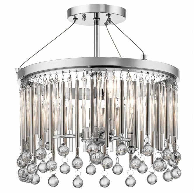 Kichler KL-PIPER-SF-PC Piper 3 Light Semi Flush Light in a Polished Chrome Finish