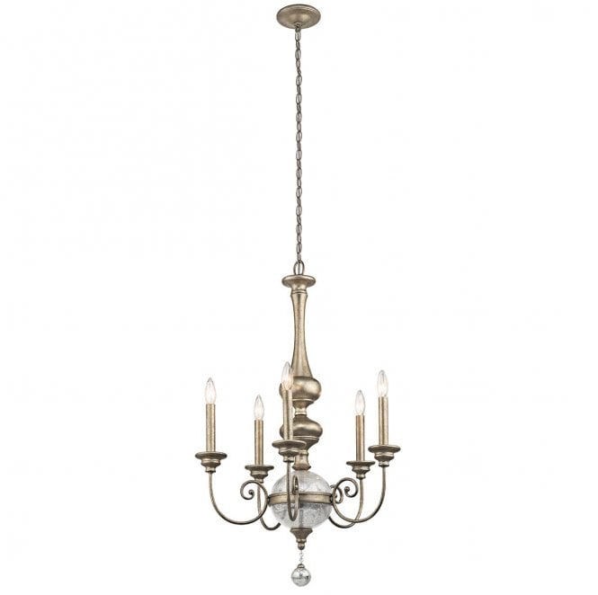 Kichler KL-ROSALIE-5B Rosalie 5 Light Chandelier in a Sterling Gold Finish