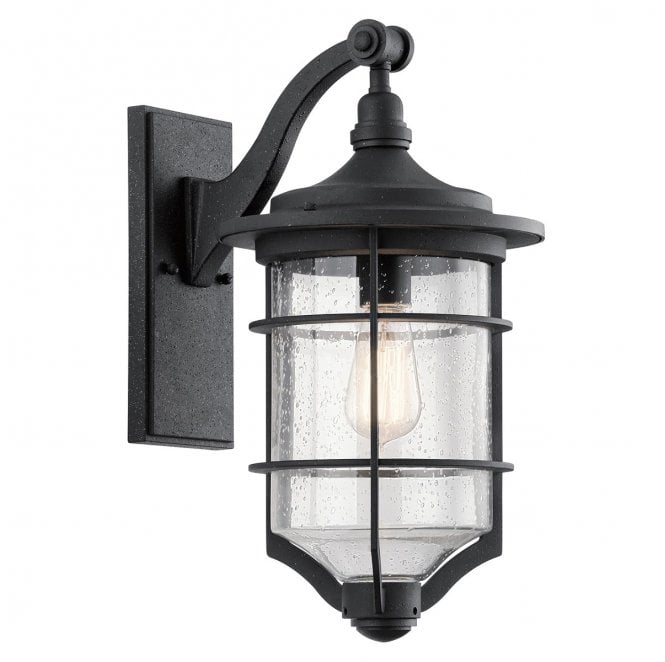 Kichler KL-ROYAL-MARINE2-M Royal Marine Outdoor IP44 1 Light Medium Wall Lantern in a Distressed Black Finish