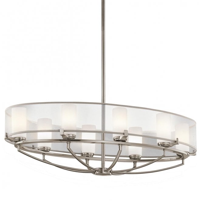 Kichler KL-SALDANA8 Saldana 8 Light Oval Chandelier in a Classic Pewter Finish