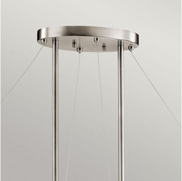 KL-SILVER-CORAL-ISLE Silver Coral 4 Light Oval Island Light in a Classic Pewter Finish
