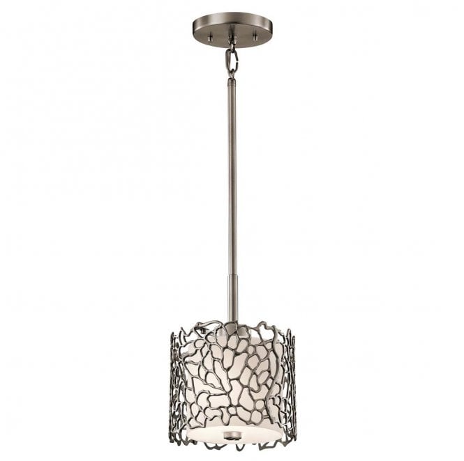 Kichler KL-SILVER-CORAL-MP Silver Coral 1 Light Mini Pendant in a Classic Pewter Finish