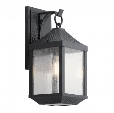 KL-SPRINGFIELD-M Springfield Outdoor IP44 1 Light Medium Wall Lantern in a Distressed Black Finish