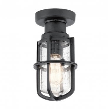 KL-SURI-F Suri Outdoor IP44 1 Light Porch / Pedestal Lantern in a Textured Black Finish
